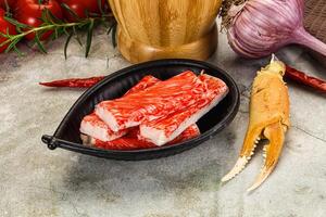 Red crab meat stick surimi photo
