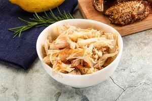 Wild natural crab meat for salad photo