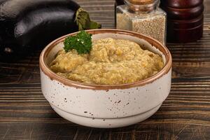 Eggplant dip - Mutabal with tahini paste photo