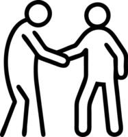 Soft abstract of an elderly person being guided through a park by a caregiver vector