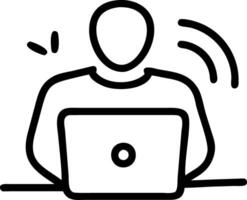 Soft Abstract Background with Freelancer Working on Laptop vector