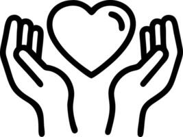 Soft abstract hands gently holding a heart vector