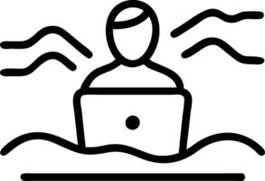 Soft Abstract Waves with Entrepreneur Working on Laptop vector