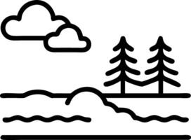 Serene lake view with plain background and copy space vector