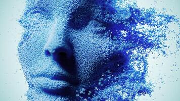 Serenity in Chaos. A Harmonious Fusion of Blue Particles photo
