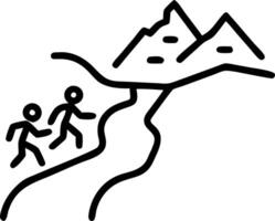 Plain Rocky Trail with Hikers vector