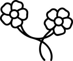 Plain white background with two intertwined flowers vector