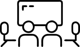 Plain Office Meeting Room with Empty Chairs and a Projector vector