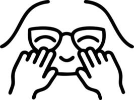 Macro shot of reading glasses being placed on an elderly persons nose vector