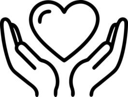 Plain white background with hands gently holding a heart shaped pillow vector