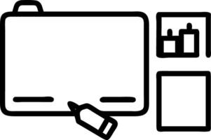 Plain Office Whiteboard with Markers and Eraser vector