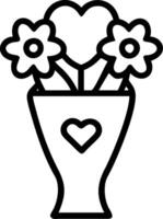 Plain pastel background with a small bouquet of flowers in a vase vector
