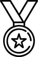 Plain black background with a shining gold medal vector