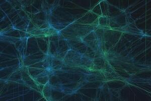 Abstract background of green and blue lines photo