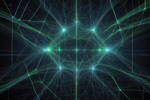 Abstract background with green lines and lines photo