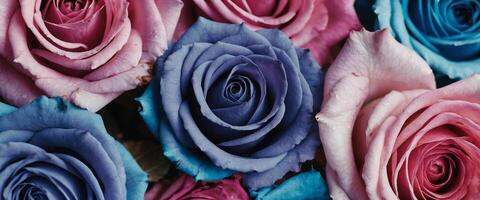 A close up of many different colored roses photo