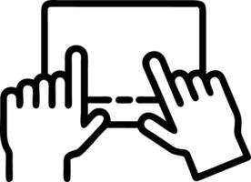 Macro of Two Hands Touching a Digital Screen vector