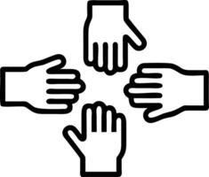 Macro of Team Members Reaching for a Project File vector