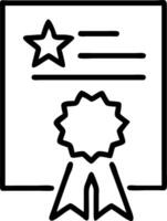 Macro shot of a professional award certificate on a desk vector