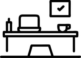 Modern home office with glossy background and copy space vector