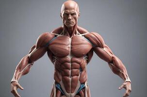 The muscles of a man are shown in this image photo