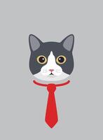 Portrait of cat, wearing scarf, like a student, cool style, cosplay vector