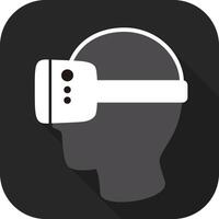 Man wearing Virtual reality glasses. side view, playing games, illustration vector