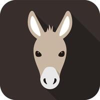 Donkey face flat icon simple design illustration vector