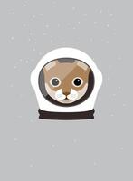 Portrait of cat, wearing space cap, like an astronaut, cool style, cosplay vector