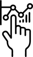Macro shot of fingers navigating a holographic chart glowing interface with copy space vector
