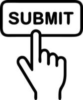 Macro Shot of Hands Clicking Submit on a Keyboard vector