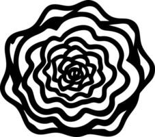 Abstract Black Line Floral Design for Tattoos and Coloring Books vector