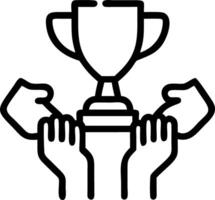 Macro of Hands Holding a Team Trophy After Completion vector