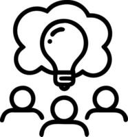 Lightbulb Floating Above Team Meeting vector
