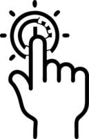 Macro shot of fingers adjusting a virtual meeting timer glowing digital interface with copy space vector