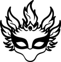 Abstract Fantasy Mask Art with Intricate Flame Design vector
