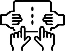 Macro of Hands on a Touchscreen Tablet Sharing Ideas vector