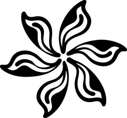 Abstract Floral Black Petal Design for Tattoos and Art Projects