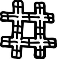 Abstract Hashtag Symbol Simple Black Line Art Design for Social Media Graphics vector