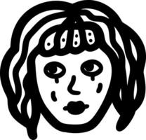 Abstract Minimalist Female Face Art for Design and Tattoos vector