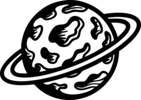 Abstract Planet with Rings Illustration for Decorative and Educational Use vector