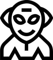 Abstract Smiling Face Mask Art for Tattoos and Coloring Books vector