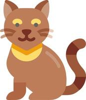Adorable Cartoon Cat With Collar for Kids Illustrations and Design Projects vector