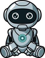Adorable Cartoon Robot Character Illustration for Tech and Educational Media vector