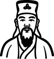 Ancient Asian Philosopher Portrait Illustration for Design and Education Use vector