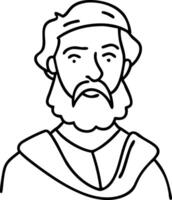 Ancient Philosopher Line Art Illustration for Educational and Artistic Use vector