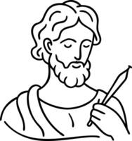 Ancient Philosopher Illustration for Educational and Artistic Use vector