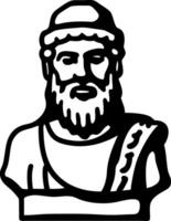 Ancient Greek Philosopher Bust Art for Educational and Cultural Design Projects vector