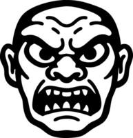 Angry Face Illustration for Tattoo or Graphic Design Use vector