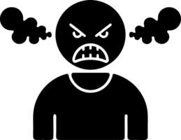 Angry Face Emoticon with Steam Illustration for Anger Management Design vector